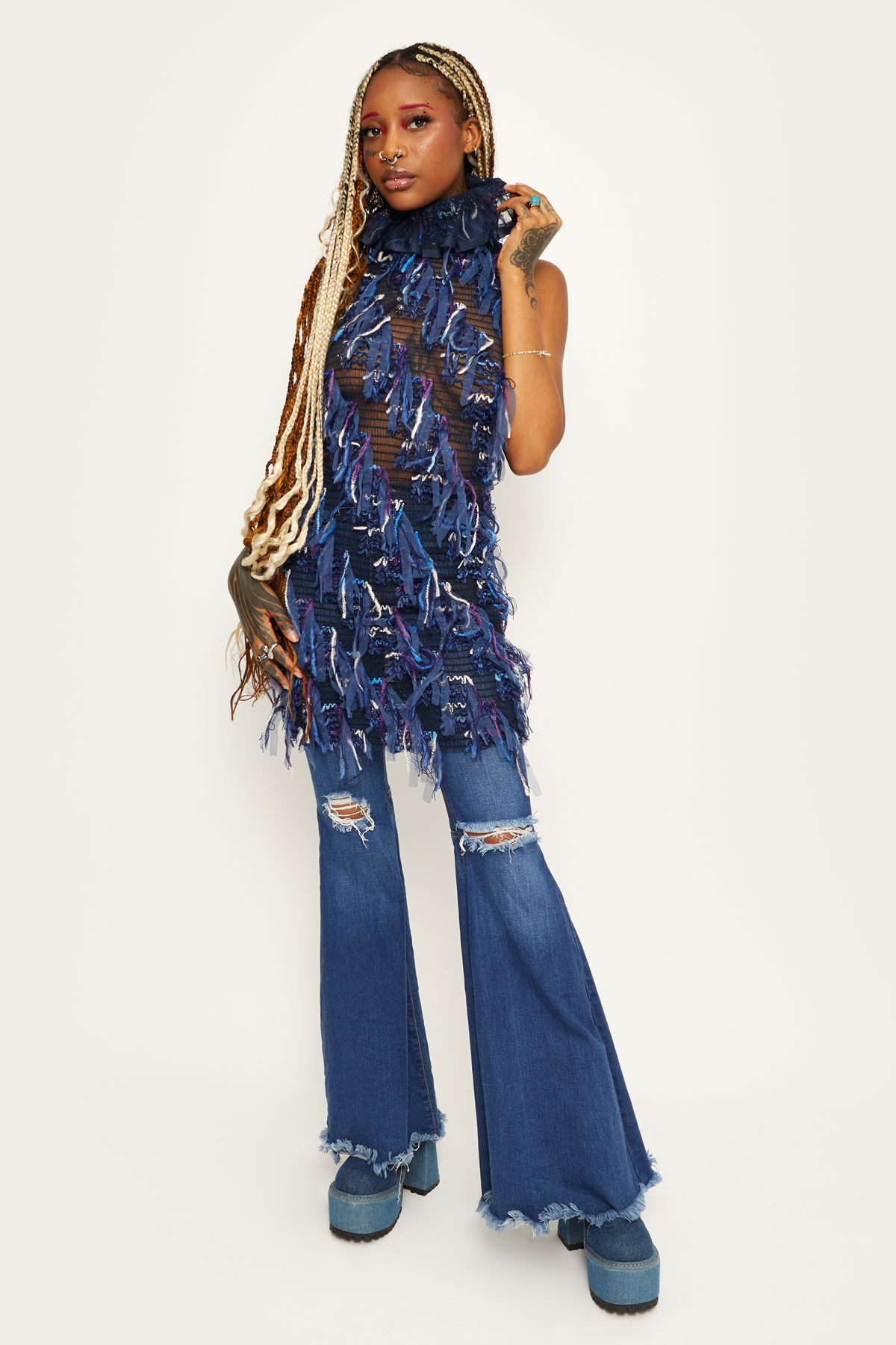 Goddess Summer Dress Denim Blue - Sarah Regensburger