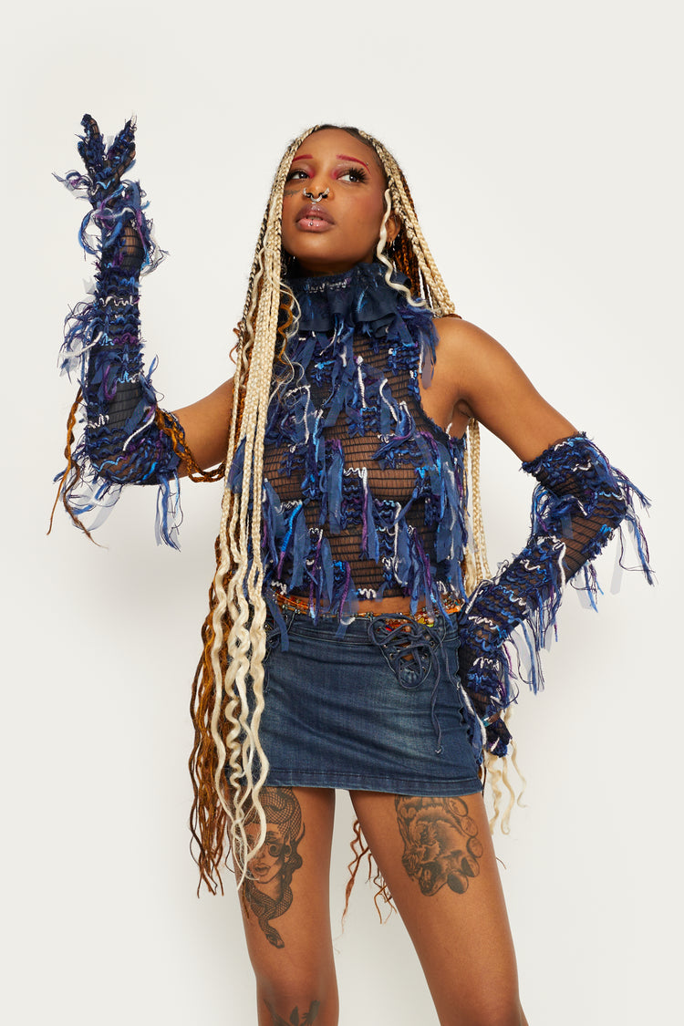 Goddess Summer Gloves Denim Blue - Sarah Regensburger