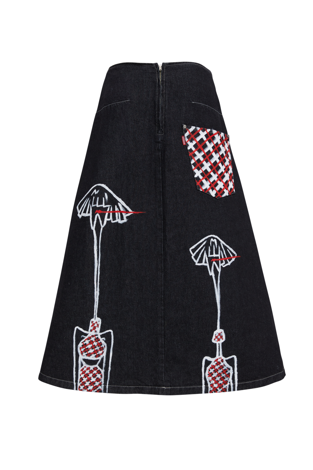 Upcycling Denim Skirt "Red Lipstick" - Sarah Regensburger