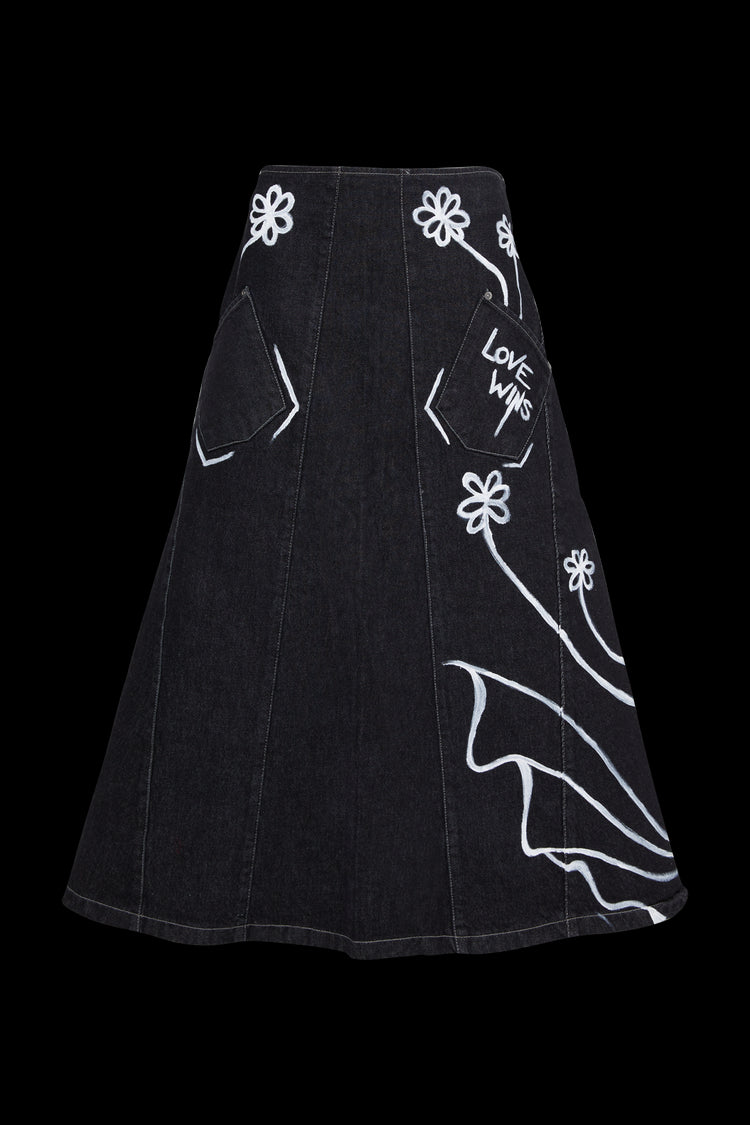 Upcycling Denim Skirt "Love Wins" - Sarah Regensburger