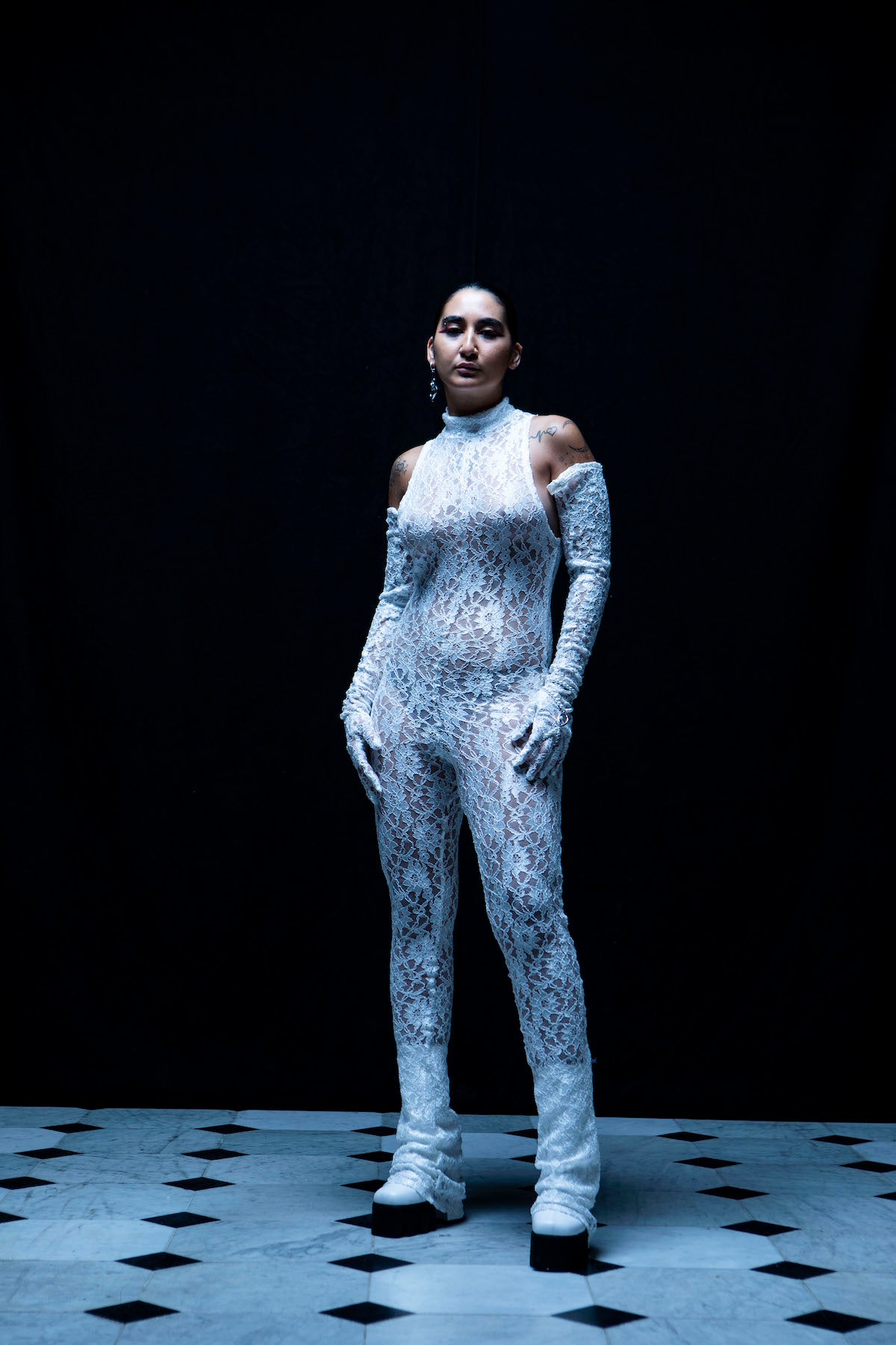 White Summer Lace Catsuit - Sarah Regensburger