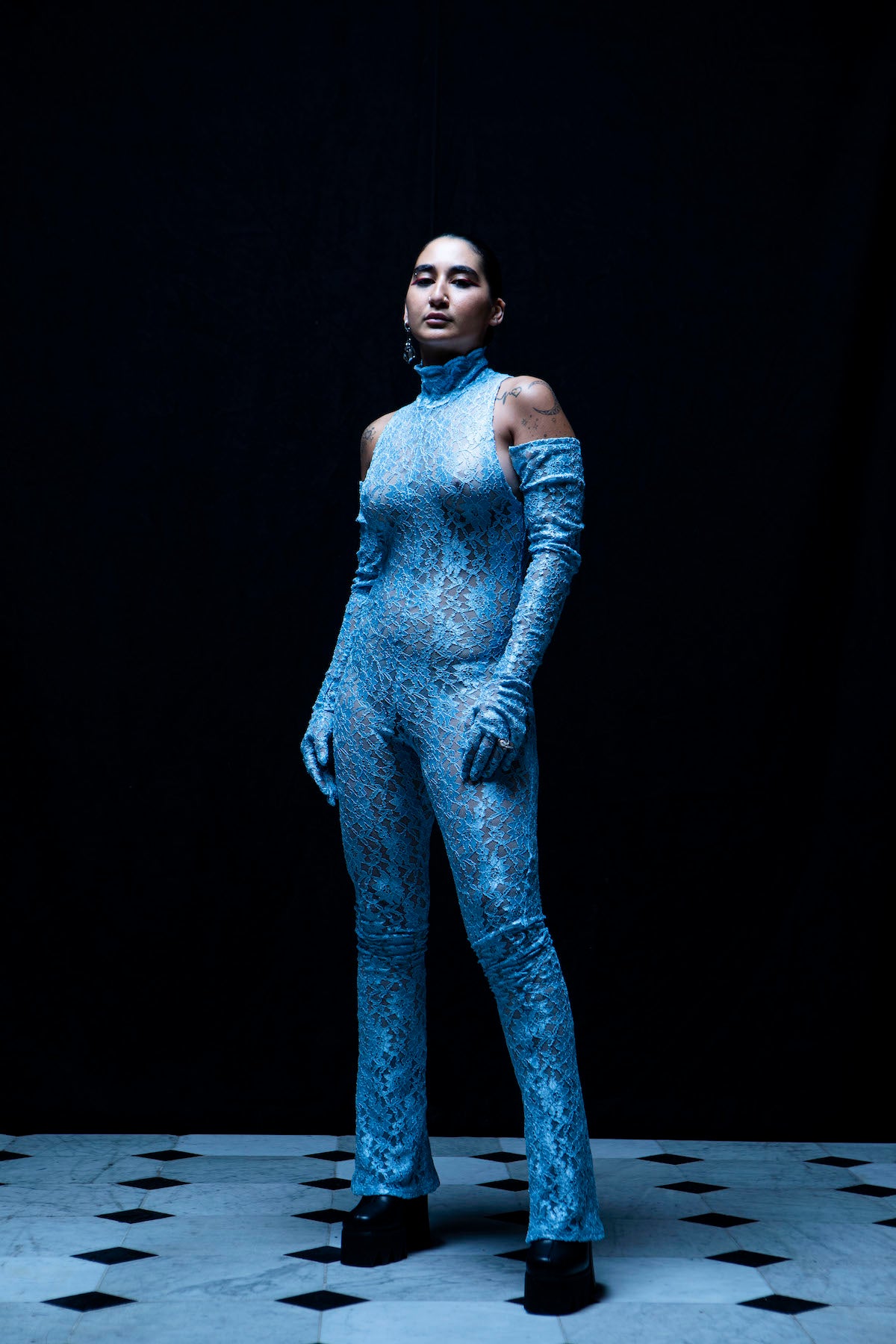 Blue Summer Lace Catsuit - Sarah Regensburger