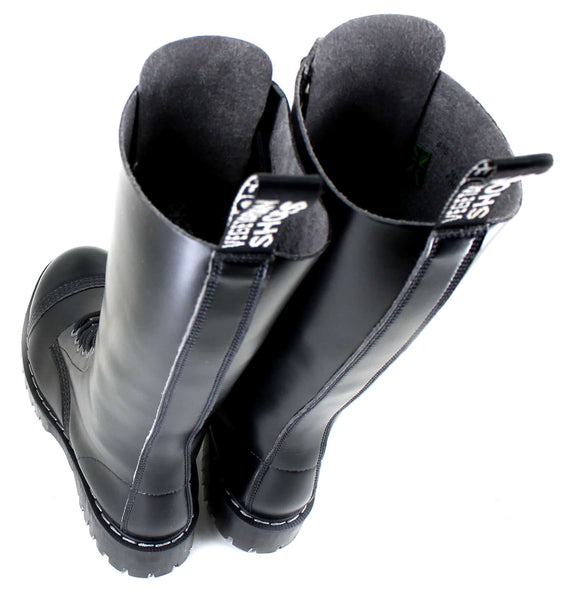 Unique High Boots in Punk Style made in high quality vegan material. Made in the UK.