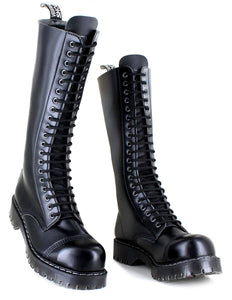 Unique High Boots in Punk Style made in high quality vegan material. Made in the UK.