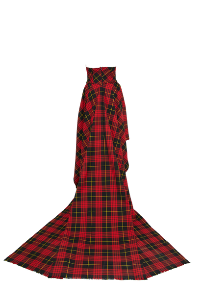 sachin and babi light blue dress Red, green and cream tartan silk satin evening dress, c.1870